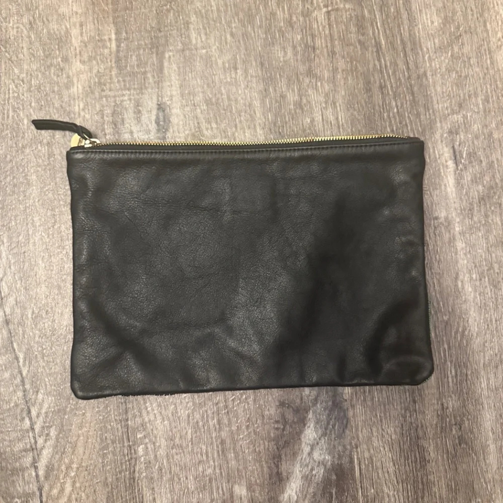 Clare V. Beaded Flat Clutch Black & Green